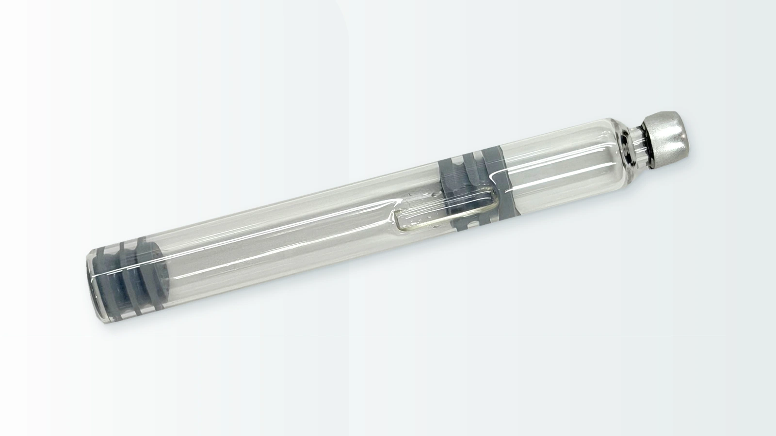 Glass cartridge system components in a tray